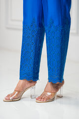 Royal Blue Embroidered Co-ord Set for women