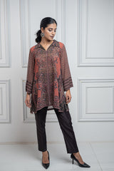 Rust Printed Co-ord Set for Women - inching india