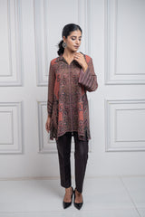 Rust Printed Co-ord Set for Women - inching india