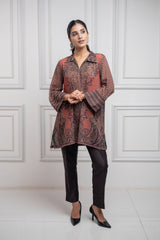 Rust Printed Co-ord Set for Women - inching india