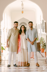 Pastel Banarasi Kurta Pant