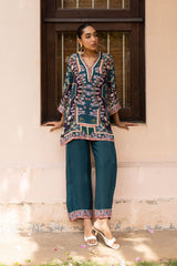 Ziya Teal Printed Set