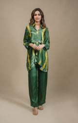 Seher Green Yellow Tie & Dye Co-ord Set