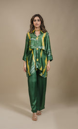 Seher Green Yellow Tie & Dye Co-ord Set