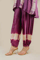 Seher Wine Tie & Dye Co-ord Set