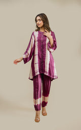 Seher Wine Tie & Dye Co-ord Set