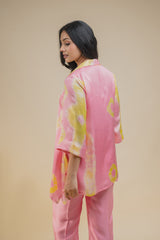 Seher Pink Yellow Tie & Dye Co-ord Set