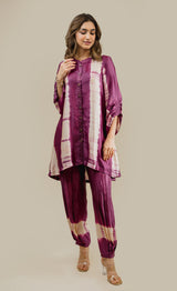 Seher Wine Tie & Dye Co-ord Set
