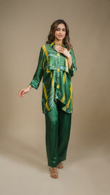 Seher Green Yellow Tie & Dye Co-ord Set