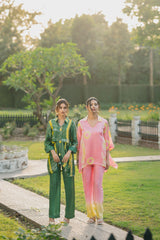 Seher Pink Yellow Tie & Dye Co-ord Set