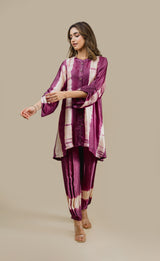 Seher Wine Tie & Dye Co-ord Set