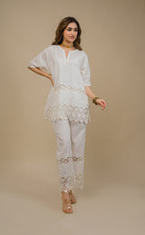 Seher Cream 3D Cutwork Set