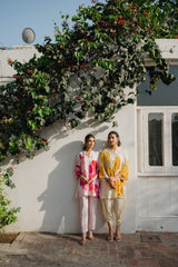 Seher Yellow Floral Printed Suit