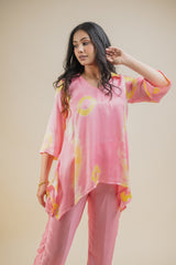 Seher Pink Yellow Tie & Dye Co-ord Set