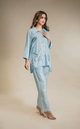 Seher Light Blue Embroidered Set