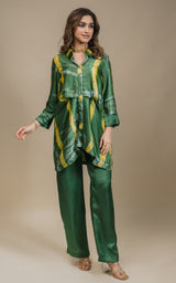 Seher Green Yellow Tie & Dye Co-ord Set