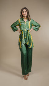 Seher Green Yellow Tie & Dye Co-ord Set