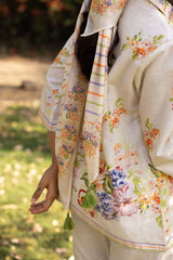 Ziya Bloom Printed Linen Set with Scarf
