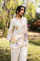 Ziya Bloom Printed Linen Set with Scarf