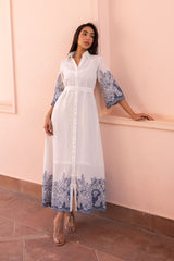 Ziya Santorini Cutwork Embroidered Dress