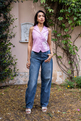 Ziya Pinstripe Embroidered Waistcoat Set