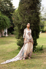 Ziya Ivory Mughal Print Hand-Embellished Farshi Set