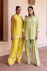 Ziya Green Cutwork Embroidered Farshi Set