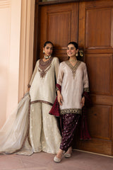 Ziya Champagne Tissue and Banarasi Silk Salwar Set