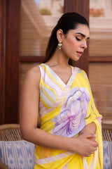Ziya Sun-Kissed Yellow Georgette Saree