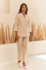 Cream Floral Cutwork Co-ord Set