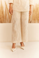 Cream Floral Cutwork Co-ord Set