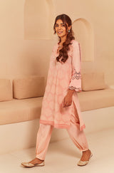 Gul Peach Embroidered Women's Suit Set