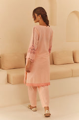 Gul Peach Embroidered Women's Suit Set