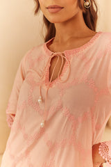 Gul Peach Embroidered Women's Suit Set