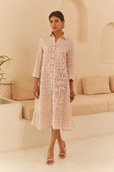 Checkered Handpainted Dress