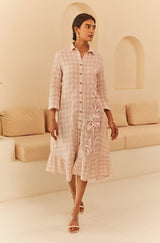 Checkered Handpainted Dress