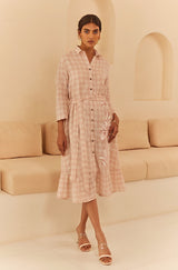 Checkered Handpainted Dress