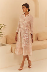 Checkered Handpainted Dress