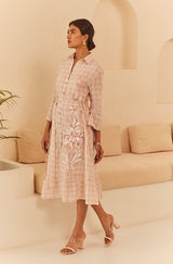Checkered Handpainted Dress