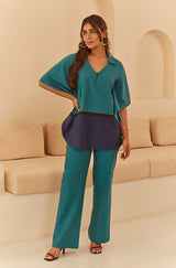 Jade Blue Kaftan Set