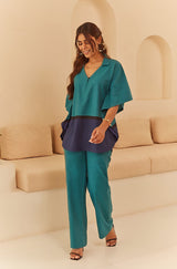 Jade Blue Kaftan Set