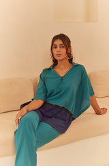 Jade Blue Kaftan Set