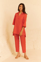 Orange Linen Co-ord Set