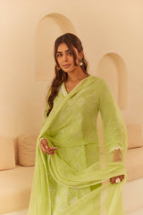 Gul Lime Green Cutwork Suit Set