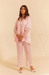 Baby Pink Embroidered Co-ord Set