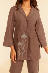 Brown Linen Coat