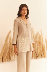 Beige Linen Coat
