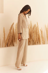 Beige Linen Coat