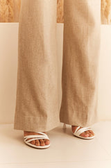 Beige Linen Coat Set