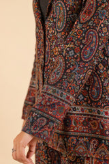 Black Paisley Coat Set